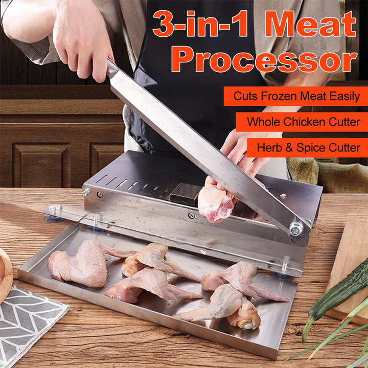 Stainless Steel Meat & Fish Cutter Knife – Frozen Meat, Bone Chopping & Kitchen Cutting Tool