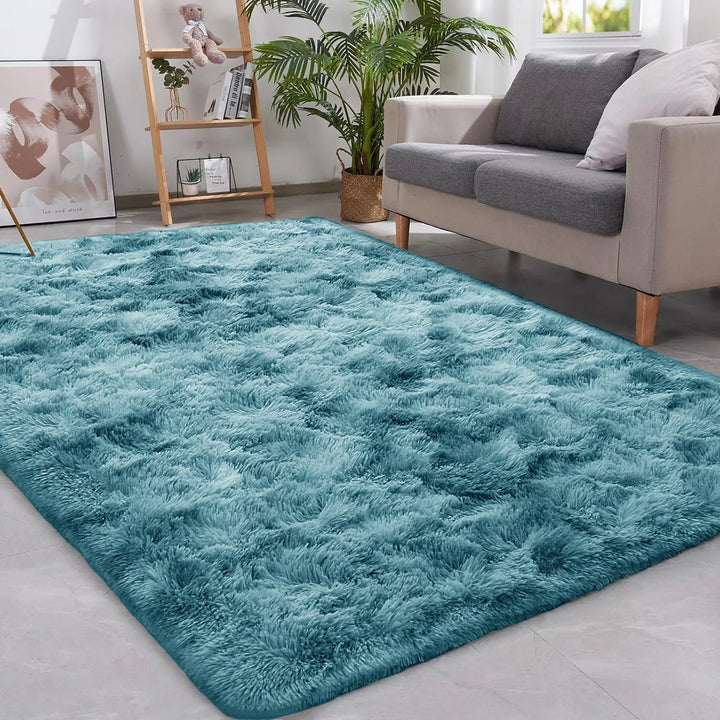 Gray Plush Carpet – Soft Velvet Anti-Slip Rug for Living Room, Bedroom & Kids Room