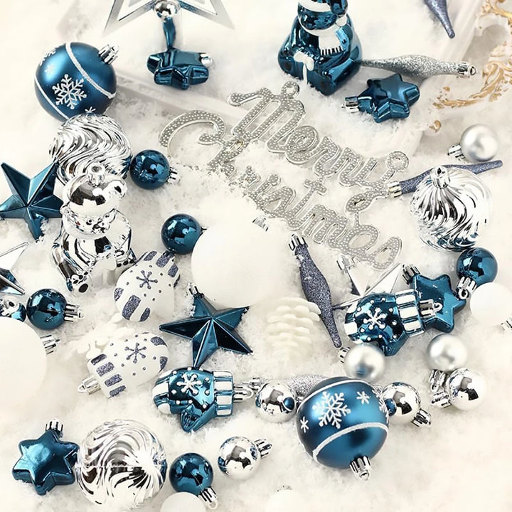70pcs Christmas Ball Ornament Set – Shatterproof Tree Decorations with Merry Christmas Sign & Star Topper