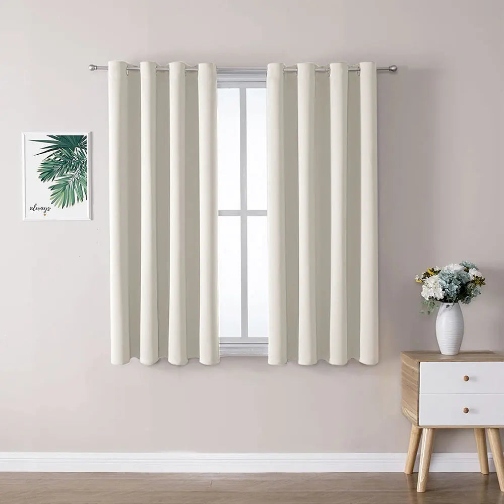 Lifeideas 100% Blackout Curtains – Solid Colour Grommet Top Polyester Window & Door Drapes (Pair)