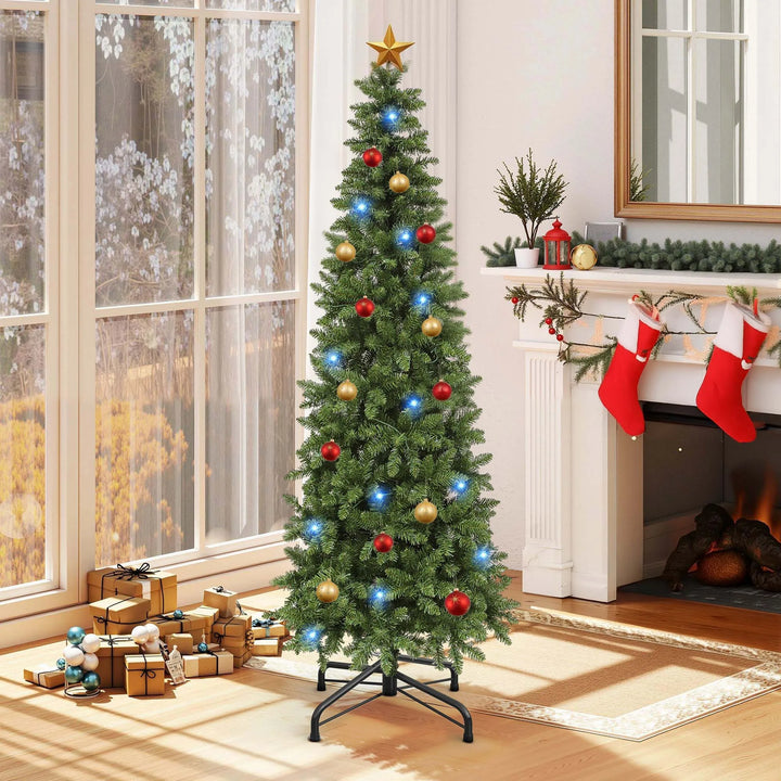 6ft Pre-Lit Slim Christmas Tree – 700 Tips, 200 Lights | Balconera Fraser Fir