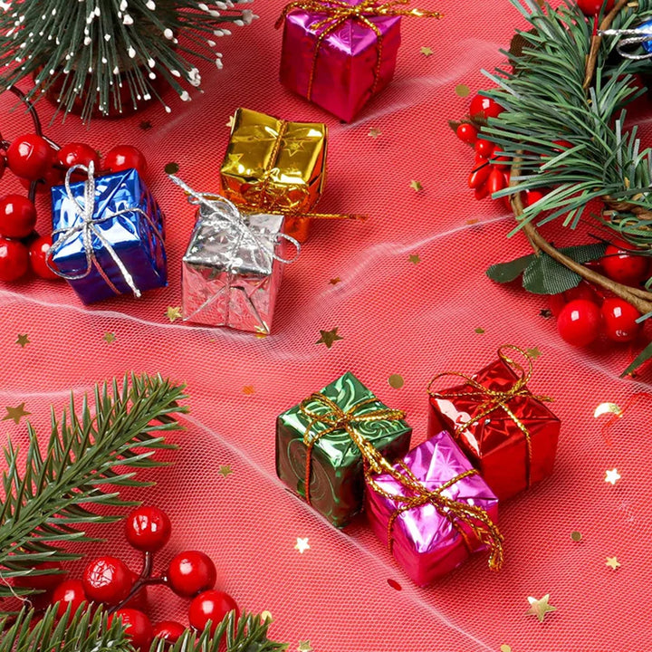 Mini Foam Gift Boxes – Colorful Christmas Tree Hanging Ornaments for Home & Party Decor