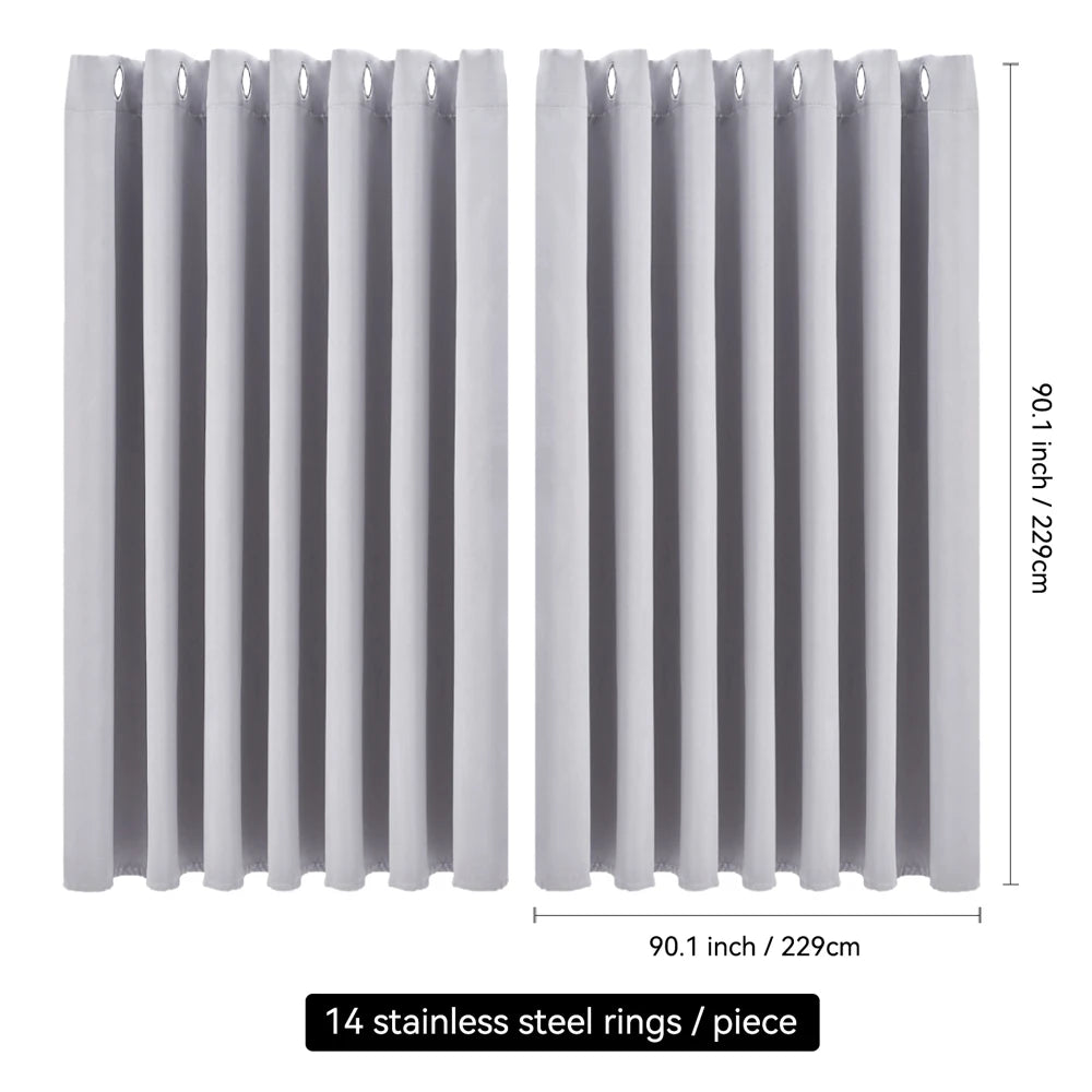Lifeideas 100% Blackout Curtains – Solid Colour Grommet Top Polyester Window & Door Drapes (Pair)