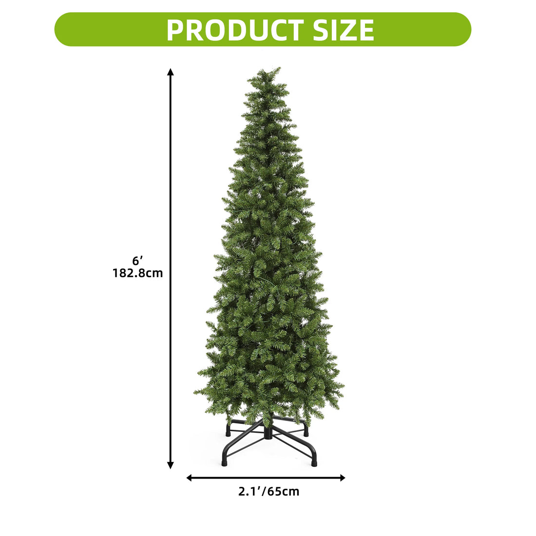 6ft Pre-Lit Slim Christmas Tree – 700 Tips, 200 Lights | Balconera Fraser Fir
