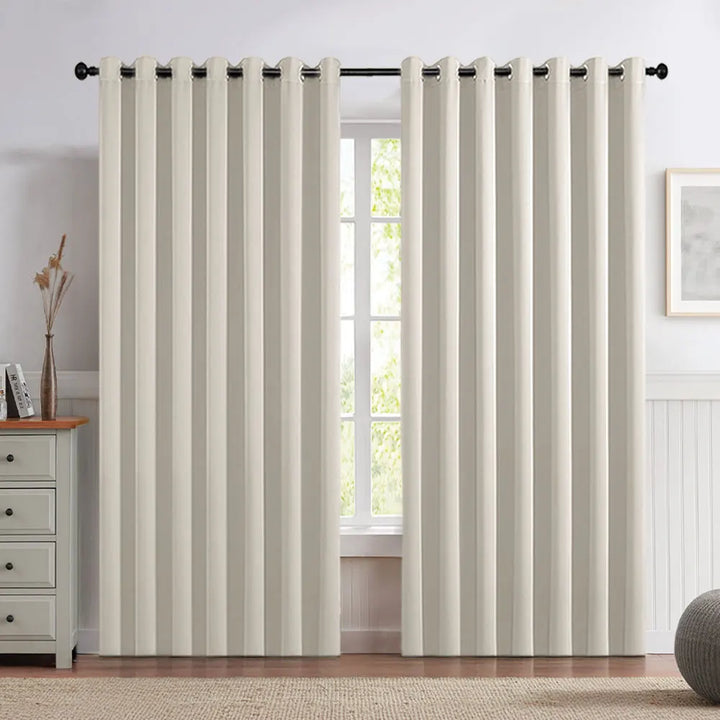 Lifeideas 100% Blackout Curtains – Solid Colour Grommet Top Polyester Window & Door Drapes (Pair)