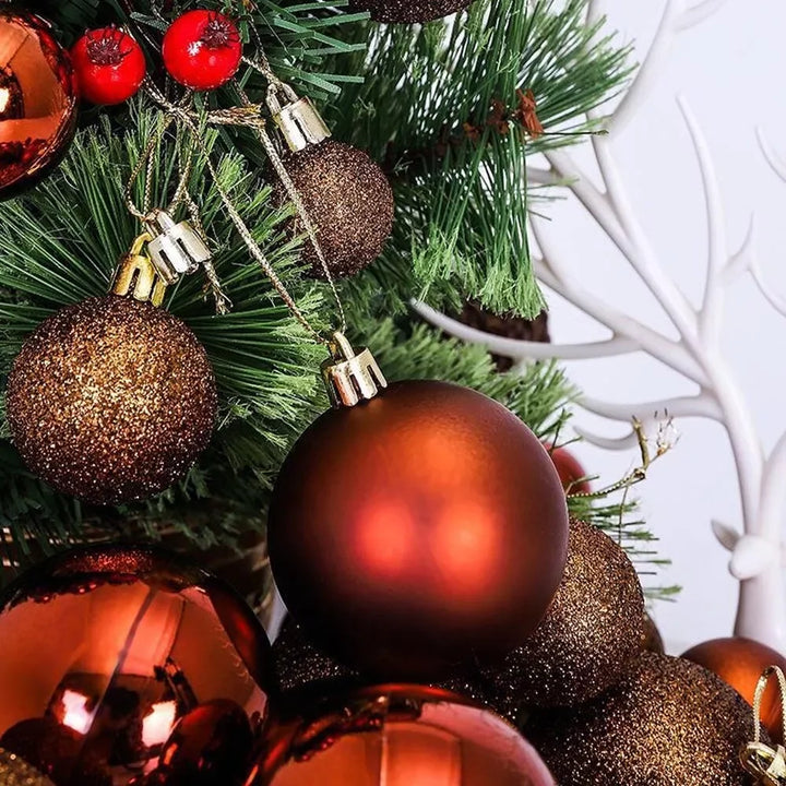 100pcs Christmas Tree Baubles Set – Shatterproof Xmas Balls Ornaments for Holiday, Party & Wedding Decor