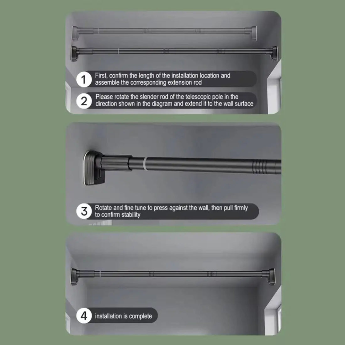 Heavy-Duty Extendable Telescopic Shower Curtain Rod – Adjustable Bath & Window Rail