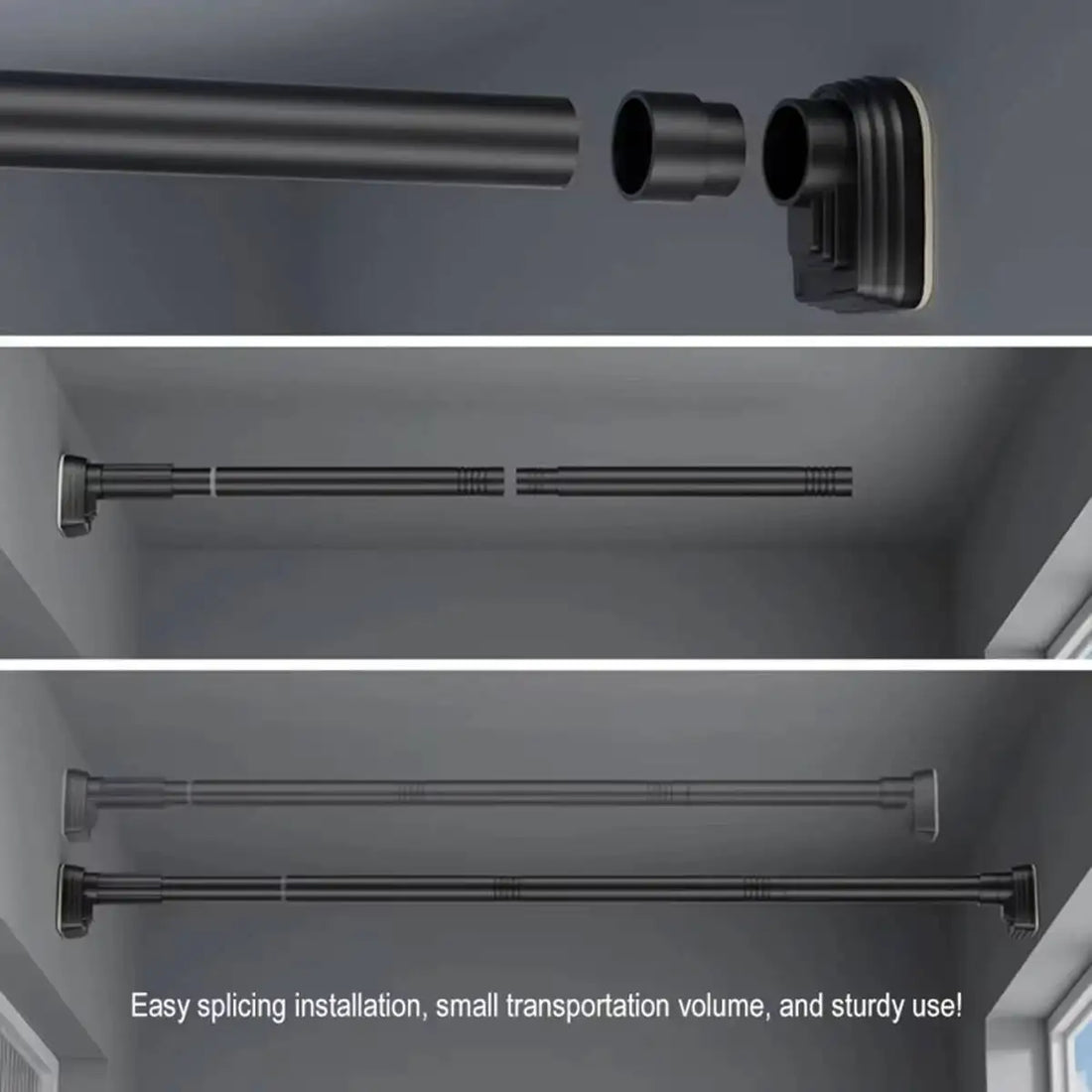 Heavy-Duty Extendable Telescopic Shower Curtain Rod – Adjustable Bath & Window Rail