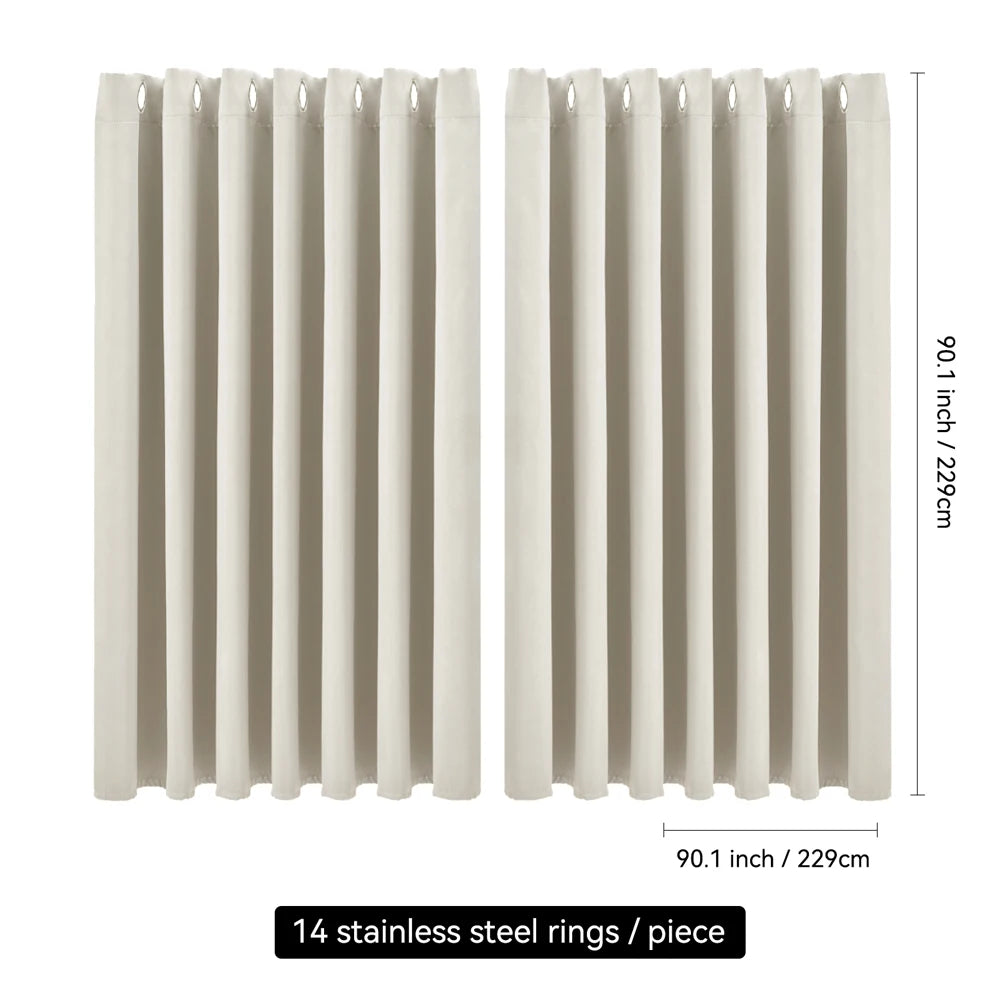 Lifeideas 100% Blackout Curtains – Solid Colour Grommet Top Polyester Window & Door Drapes (Pair)