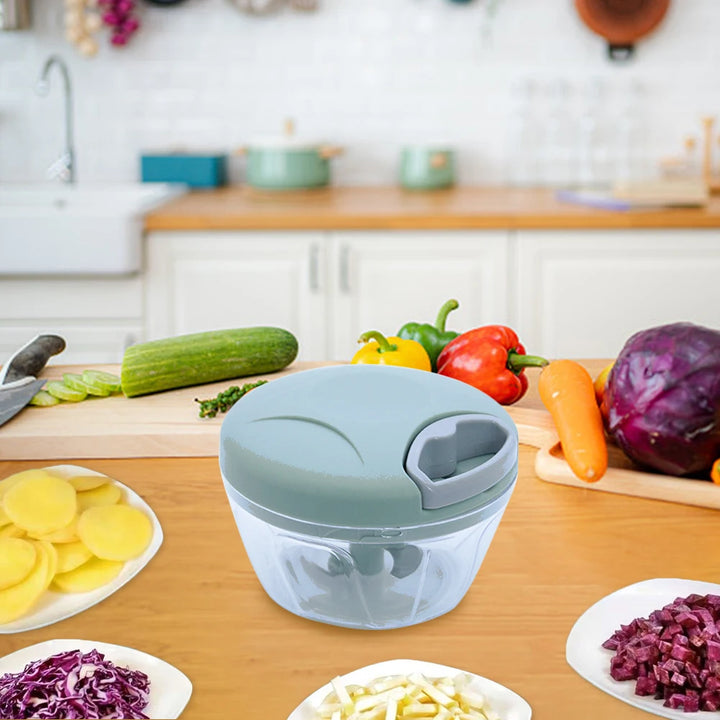 Manual Garlic Press & Meat Mincer – 500ml Multi-Function Food Chopper for Vegetables, Garlic, and Meat