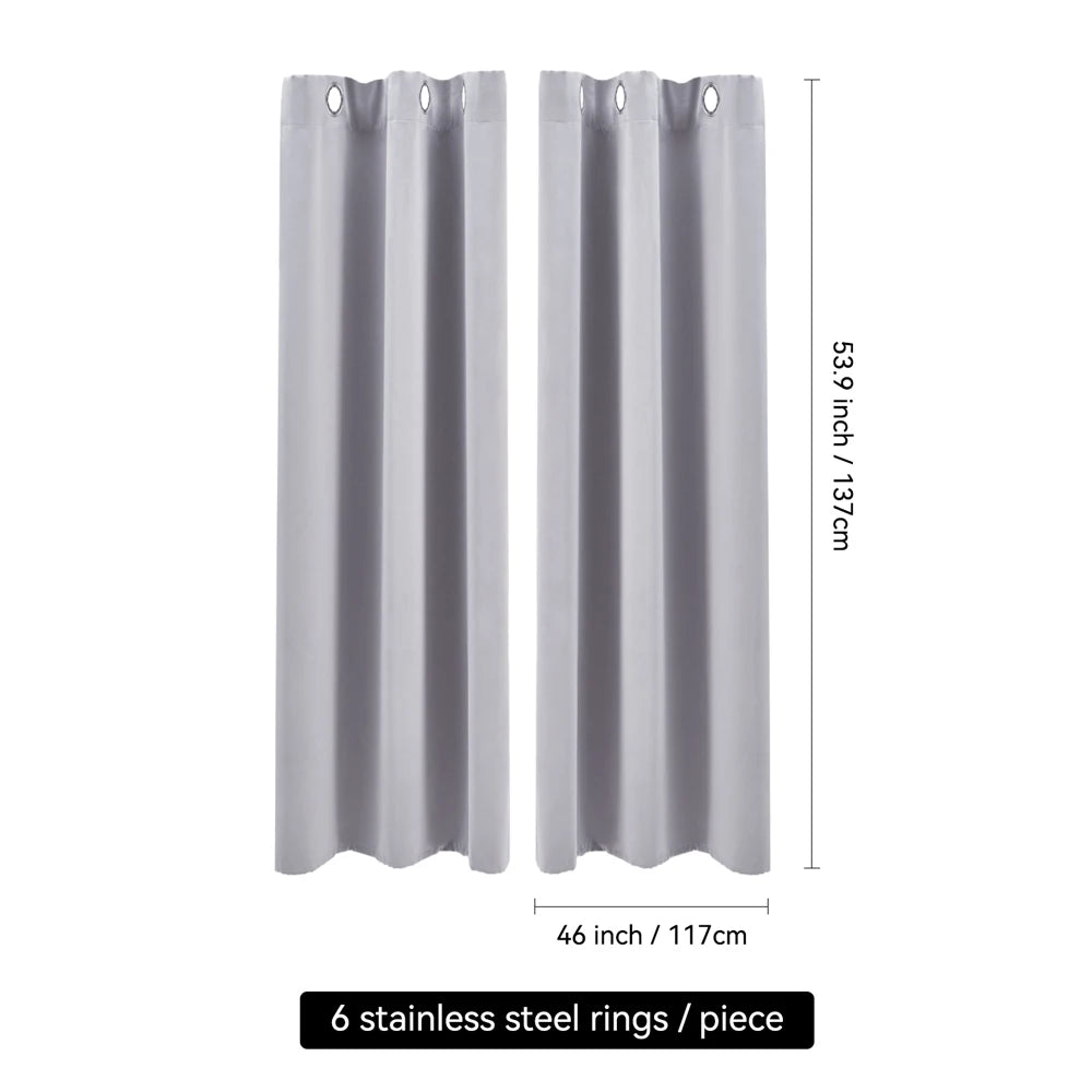 Lifeideas 100% Blackout Curtains – Solid Colour Grommet Top Polyester Window & Door Drapes (Pair)